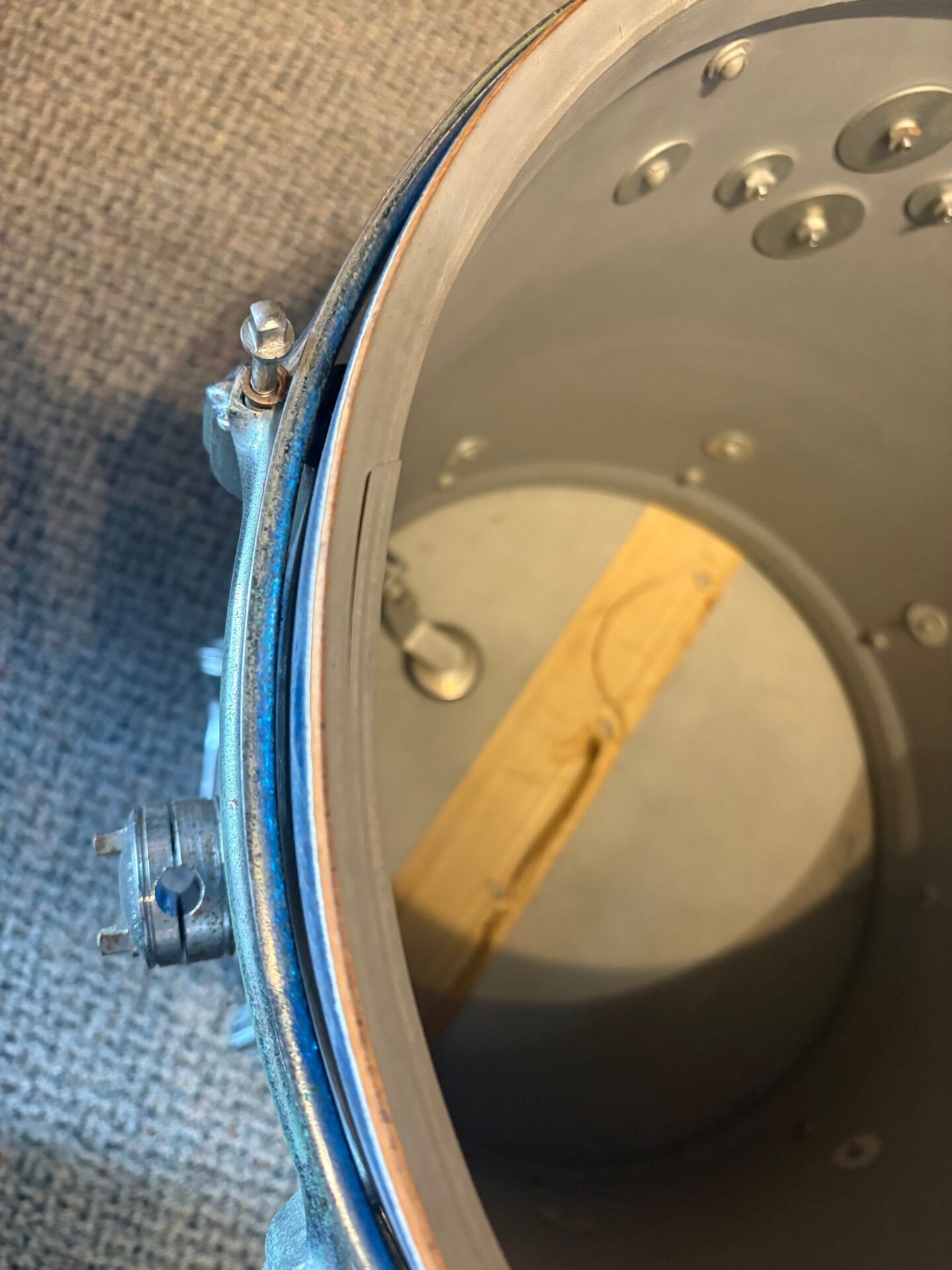 Rogers Vintage Drums Holiday 3pc Cleveland / Dayton Blue Sparkle Kit - Image 10