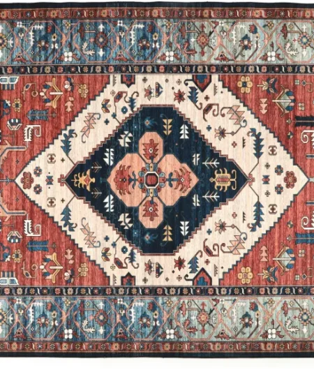 Ahead Armor Tribal Persian Drum Rug Non-Skid Mat 78 x 64