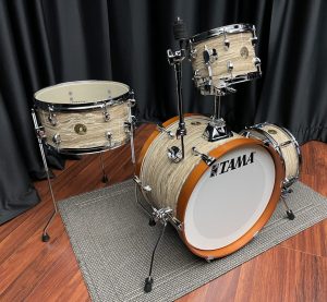 Tama Drums Club-Jam 4pc 10, 14f, 18, and Snare Cream Marble Wrap