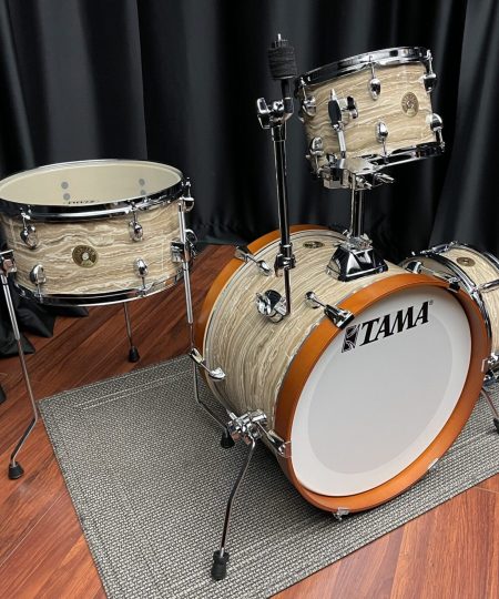 Tama Drums Club-Jam 4pc 10, 14f, 18, and Snare Cream Marble Wrap