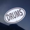 Drummer Gift DRUMS Car Magnet Black and White 4 1/2in. x 3in.