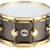 DW Drums Drum Workshop 6.5×14 in. Collector’s Snare Black Satin Brass w/ Gold