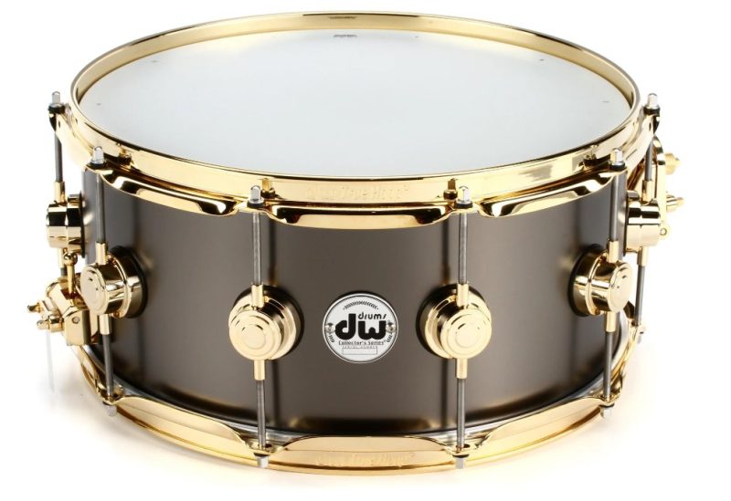 DW Drums Drum Workshop 6.5×14 in. Collector’s Snare Black Satin Brass w/ Gold