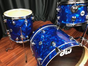 DW Drums Collector's Series Drum Workshop Pure Maple 333 Blue Moonstone 3pc Kit