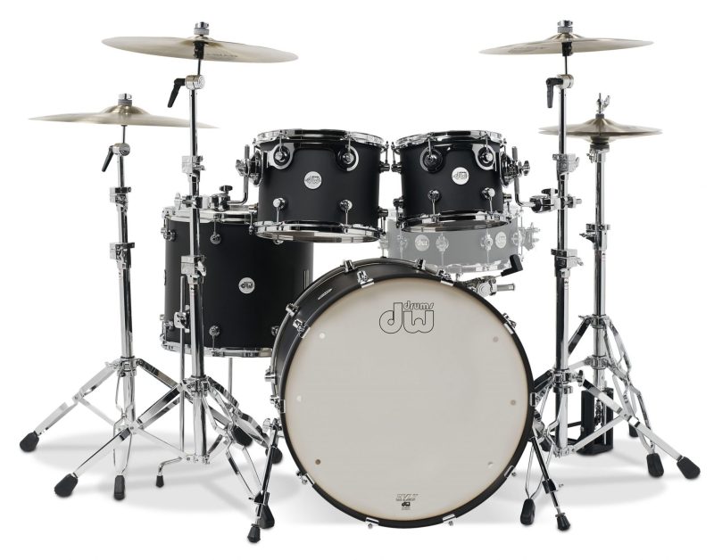 DW Design Series Maple 4pc Drum Set Black Satin DDLM2214BL