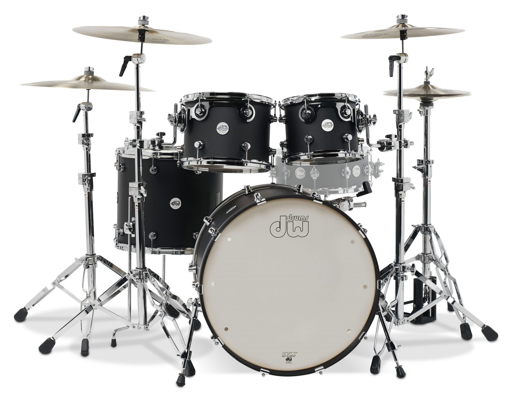 DW Design Series Maple 4pc Drum Set Black Satin DDLM2214BL