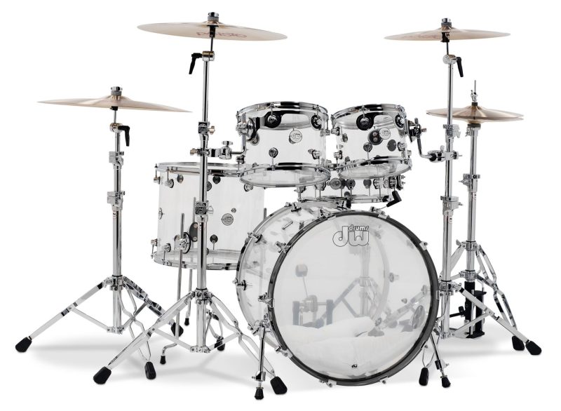 Drum Workshop Design Series DW 4pc Clear Acrylic set DDAC2214CL