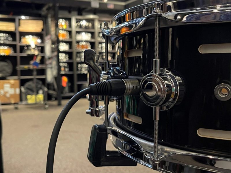 DW Used Drums Rare 6x14 Collector's Maple Solid Black EQ Snare with May 57 Mic