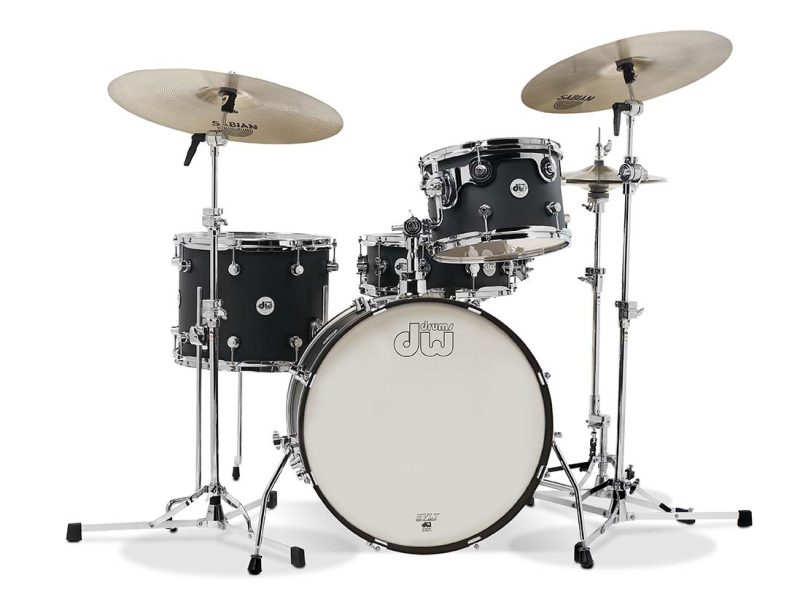DW Drums Design Maple Frequent Flyer 4pc Black Satin Kit