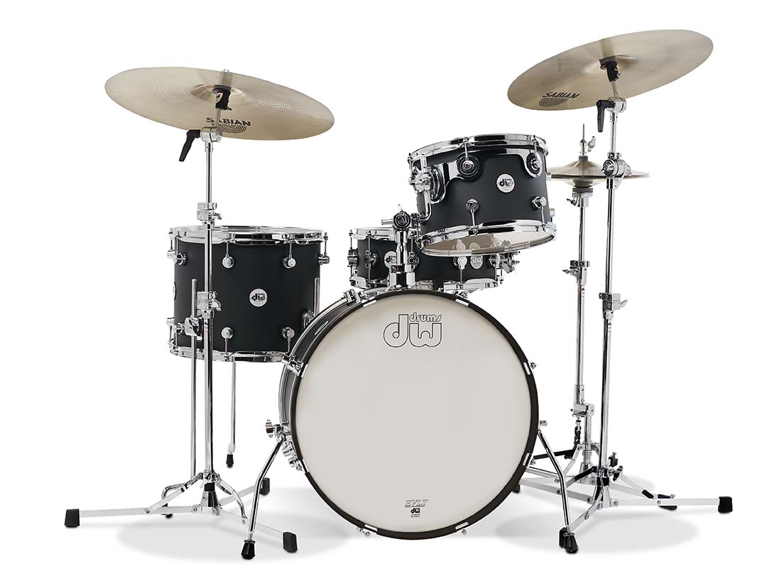DW Drums Design Maple Frequent Flyer 4pc Black Satin Kit