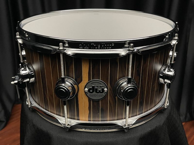 DW Drums Limited Edition Brass Pinstripe Ziricote Snare Drum 6.5 x 14