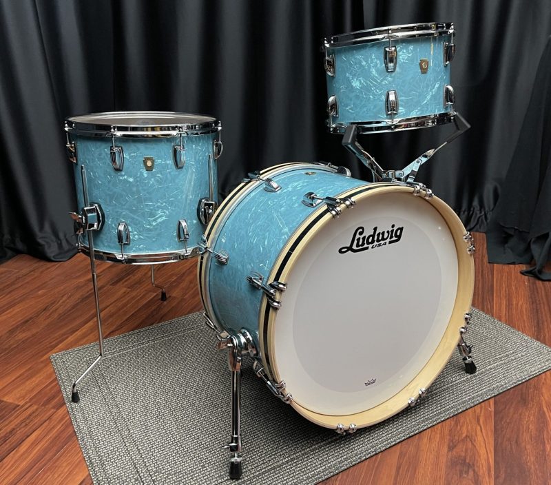 Ludwig USA Classic Maple Stingray 3pc Glacier Blue 12, 14, 20 Kit