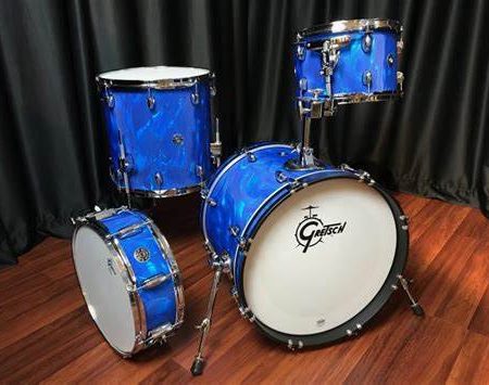 Gretsch Blue Satin Flame Catalina Club Jazz 12, 14, 18 and Snare CT1-J484-BSF