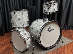 Gretsch White Satin Flame Catalina Club Jazz 12, 14, 18 and Snare CT1-J484-WSF
