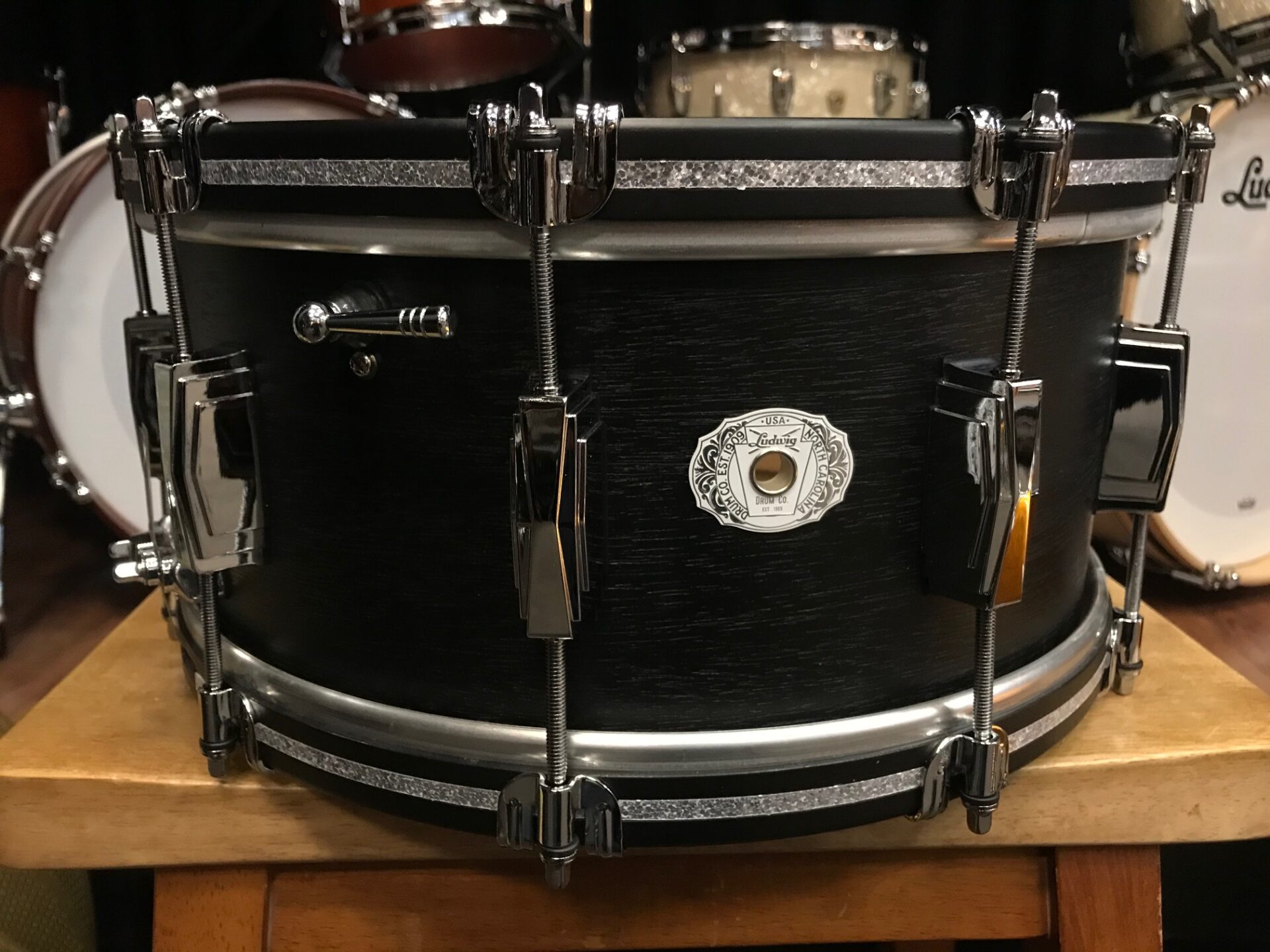 Ludwig Drums Black Cat Ltd. 6.5x14 Legacy Mahogany Wood Hoop Snare Drum - Image 2