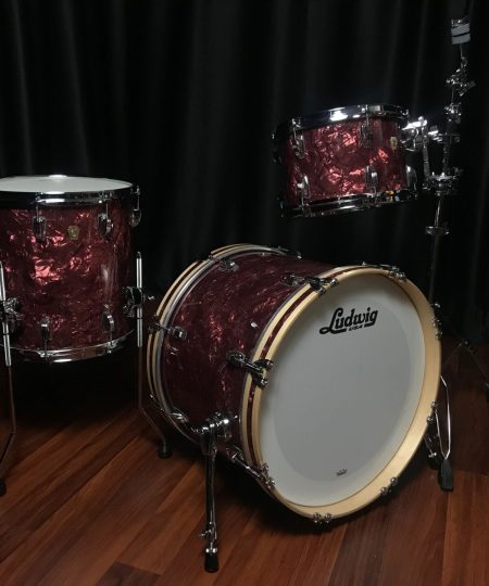 Ludwig Classic Maple Ltd. Burgundy Pearl Downbeat 12, 14, 20 kit LUDCM3PBP