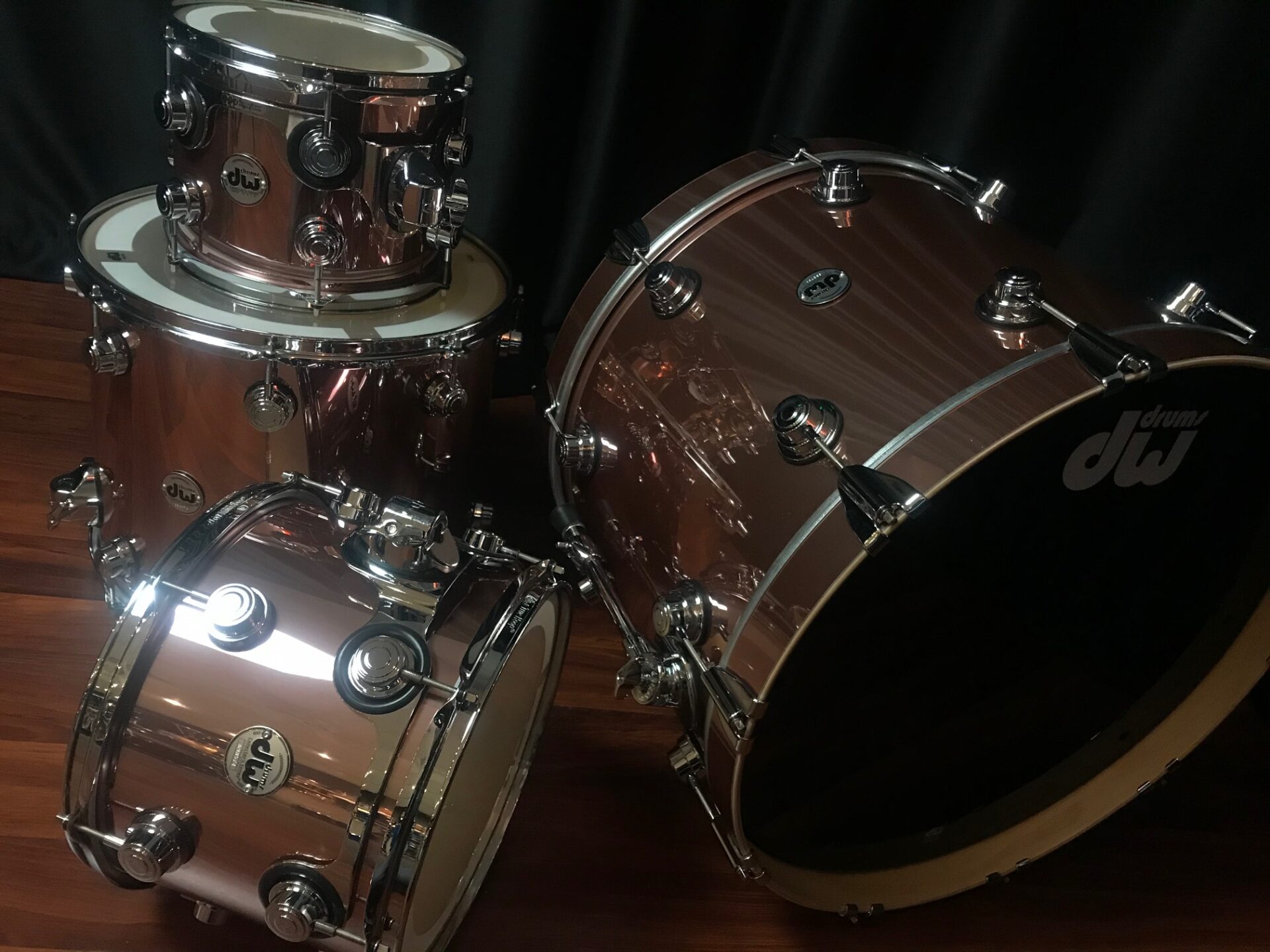DW Collector's Pure Maple 333 Rose Copper Drum Workshop 4pc Kit - Image 2