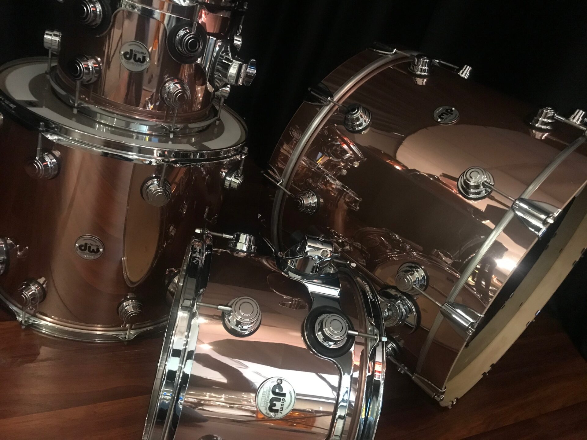 DW Collector's Pure Maple 333 Rose Copper Drum Workshop 4pc Kit - Image 3