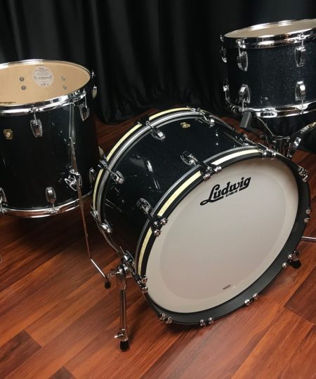 Ludwig drums sets USA Classic Maple Stingray II Black Sparkle 12x22, 8x12, 14x16 w/ Vintage Marine LUDCMSRIIBLKSPKLVMP