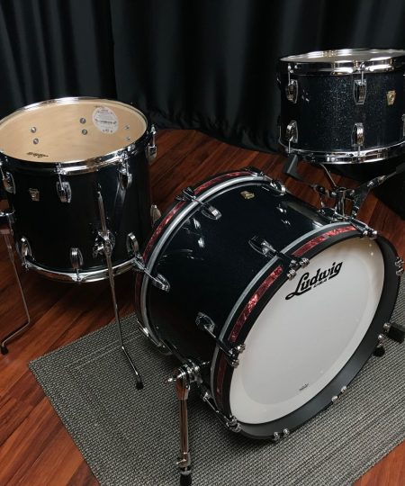Ludwig Classic Maple Stingray 3pc Black Sparkle 12, 14, 20 Kit