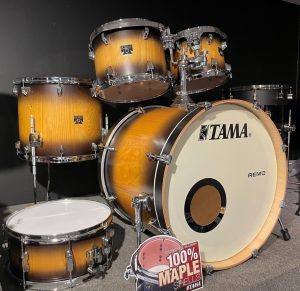 TAMA Superstar Classic B-Stock Maple Black Sunburst Lacebark Pine Exotic 5pc Kit CL52KS PBBP B
