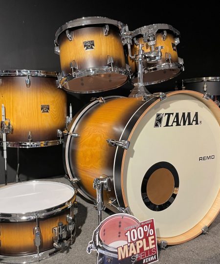 TAMA Superstar Classic B-Stock Maple Black Sunburst Lacebark Pine Exotic 5pc Kit CL52KS PBBP B