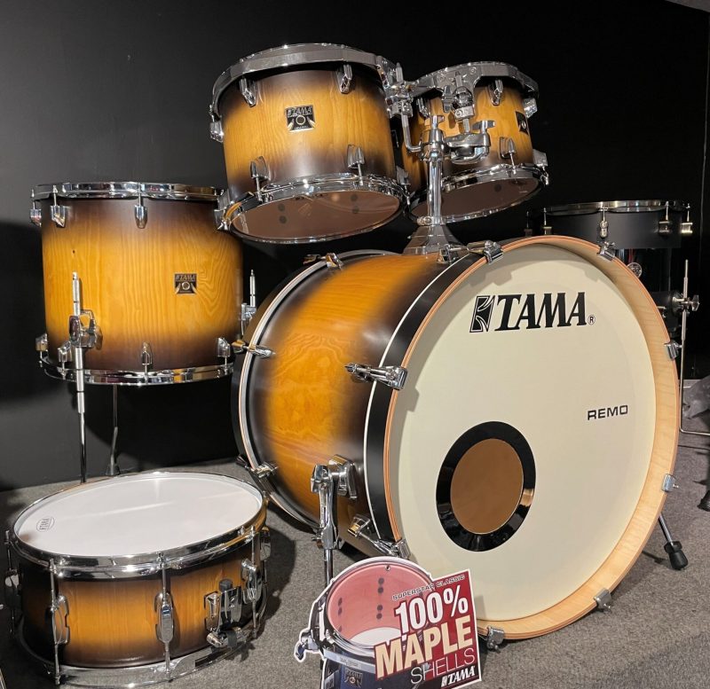 TAMA Superstar Classic B-Stock Maple Black Sunburst Lacebark Pine Exotic 5pc Kit CL52KS PBBP B