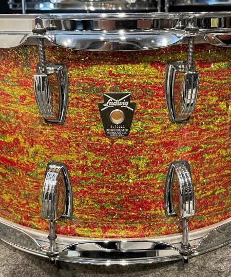 Ludwig Classic Maple 8x14 Snare Drum Rare Citrus Mod Glass Used