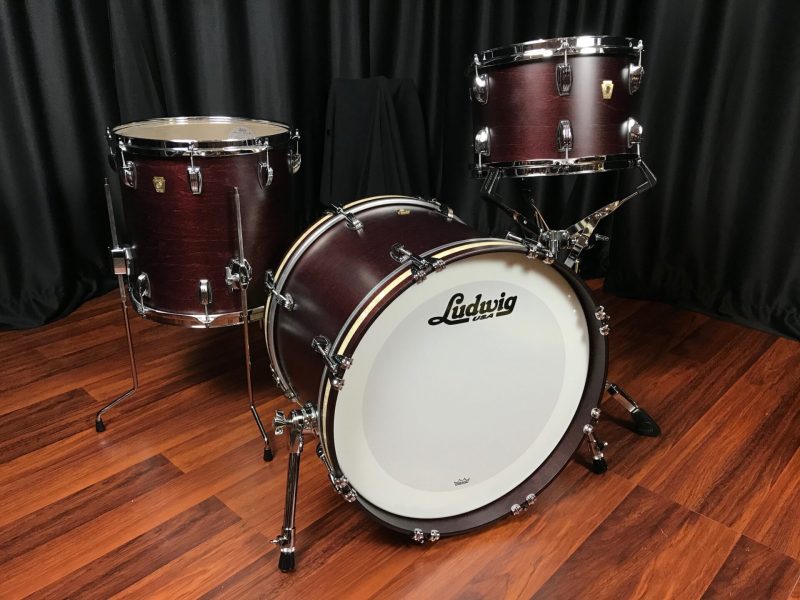 Ludwig USA Classic Maple Satin Mahogany Kit VMP Inlays 12, 14, 20