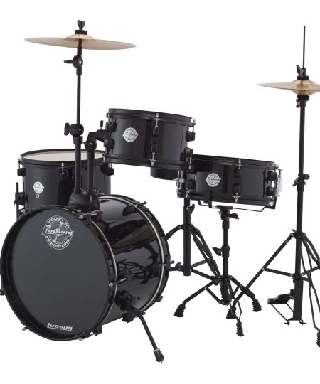 Alternative view of Ludwig Questlove Pocket Kit with Hardware, Cymbals, Throne Black Sparkle