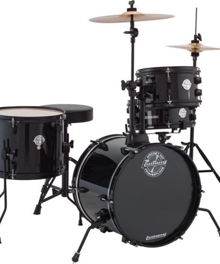 Ludwig Questlove Pocket Kit with Hardware, Cymbals, Throne Black Sparkle
