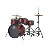 Ludwig Jr. Drum Set Pocket Kit by Questlove Complete with Hardware, Cymbals, Throne Wine Red Sparkle