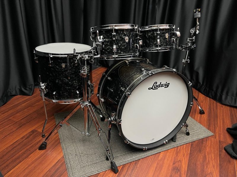 Ludwig Drums USA Neusonic 4 Piece Ebony Pearl Set