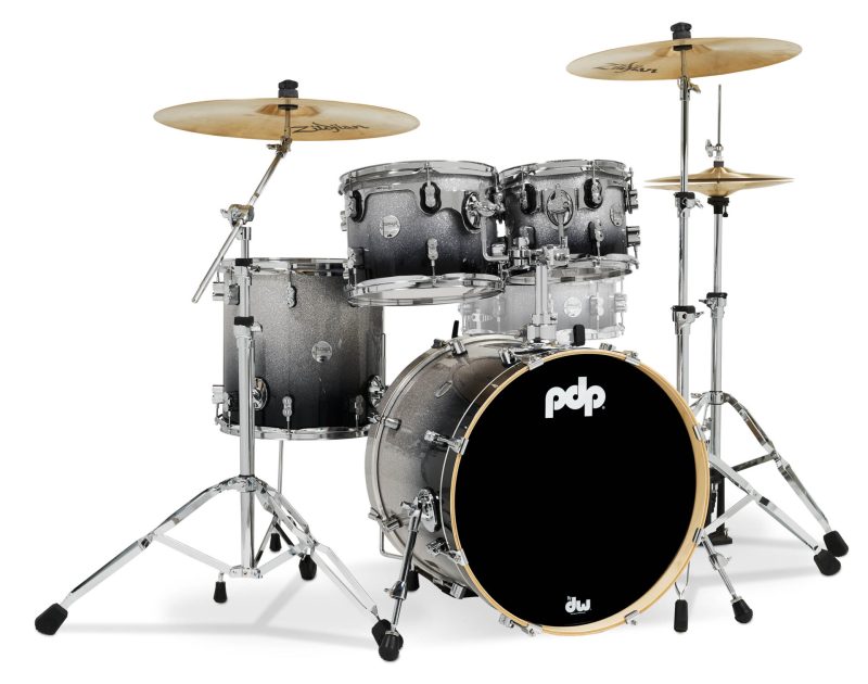 PDP Concept Maple 4pc Set Silver / Black Fade Lacquer PDCM20FNSB
