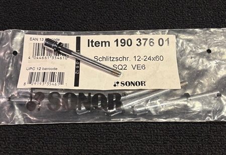 Sonor Parts 6 Slotted Tuning Rods 12-24 60mm 190 376 01