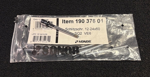 Sonor Parts 6 Slotted Tuning Rods 12-24 60mm 190 376 01