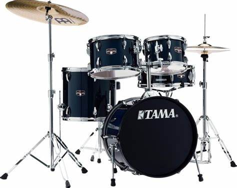 Complete TAMA Imperialstar Dark Blue Kit w/ 18 in. Bass w/ Stands, Pedal, Meinl Cymbals, and Throne