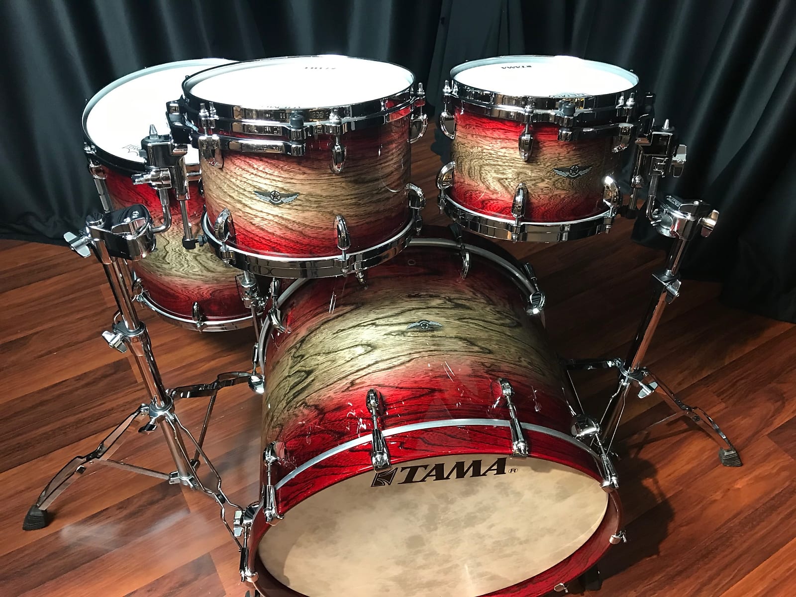 TAMA Star Walnut Garnet Japanese Sen Burst 4pc Drum Set - Image 6