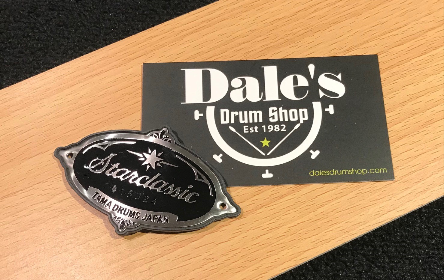 Tama Drums NOS Japan Starclassic Black and Silver Drum Badge MIJ