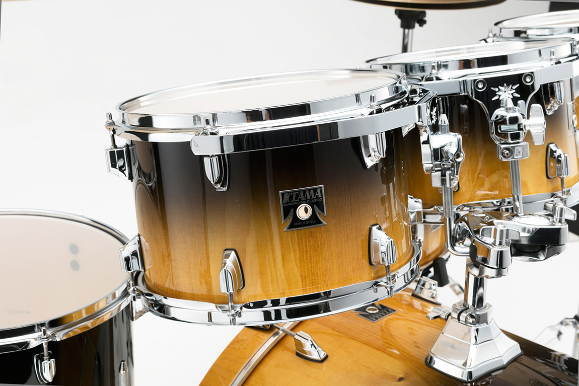 TAMA Superstar Classic Maple Exotic Gloss Lacebark Pine Fade CL72S PGLP 7pc Kit - Image 3