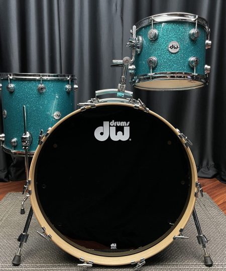 DW Drums Used Collector's Series 3pc Maple Set Teal Glass