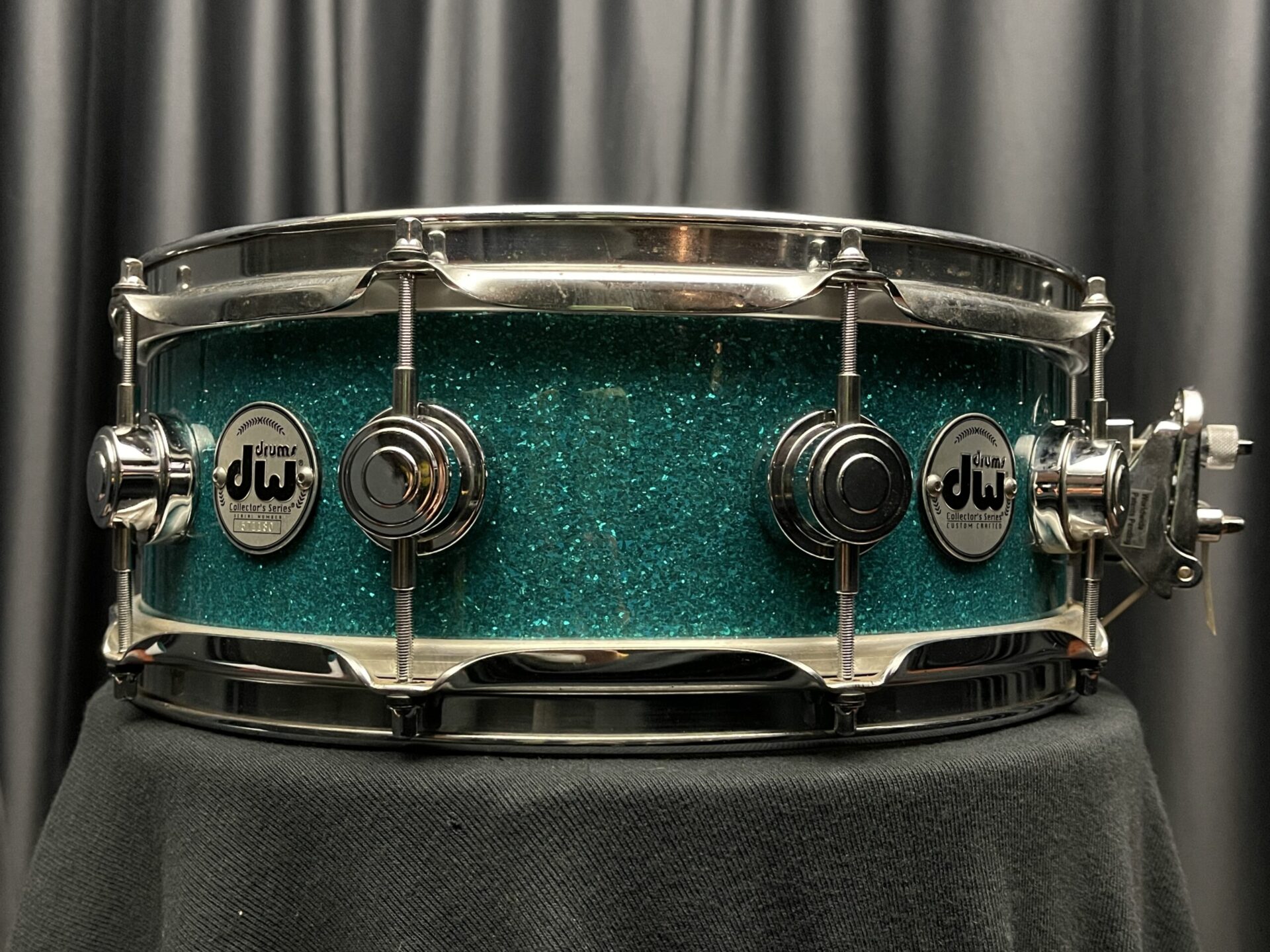 DW Used Drums 5x14 Drum Workshop Teal Glass Maple Snare Drum