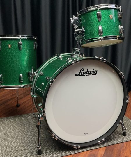 Ludwig Used Drums Sets USA Classic Maple Green Sparkle 13, 16, 24 Kit