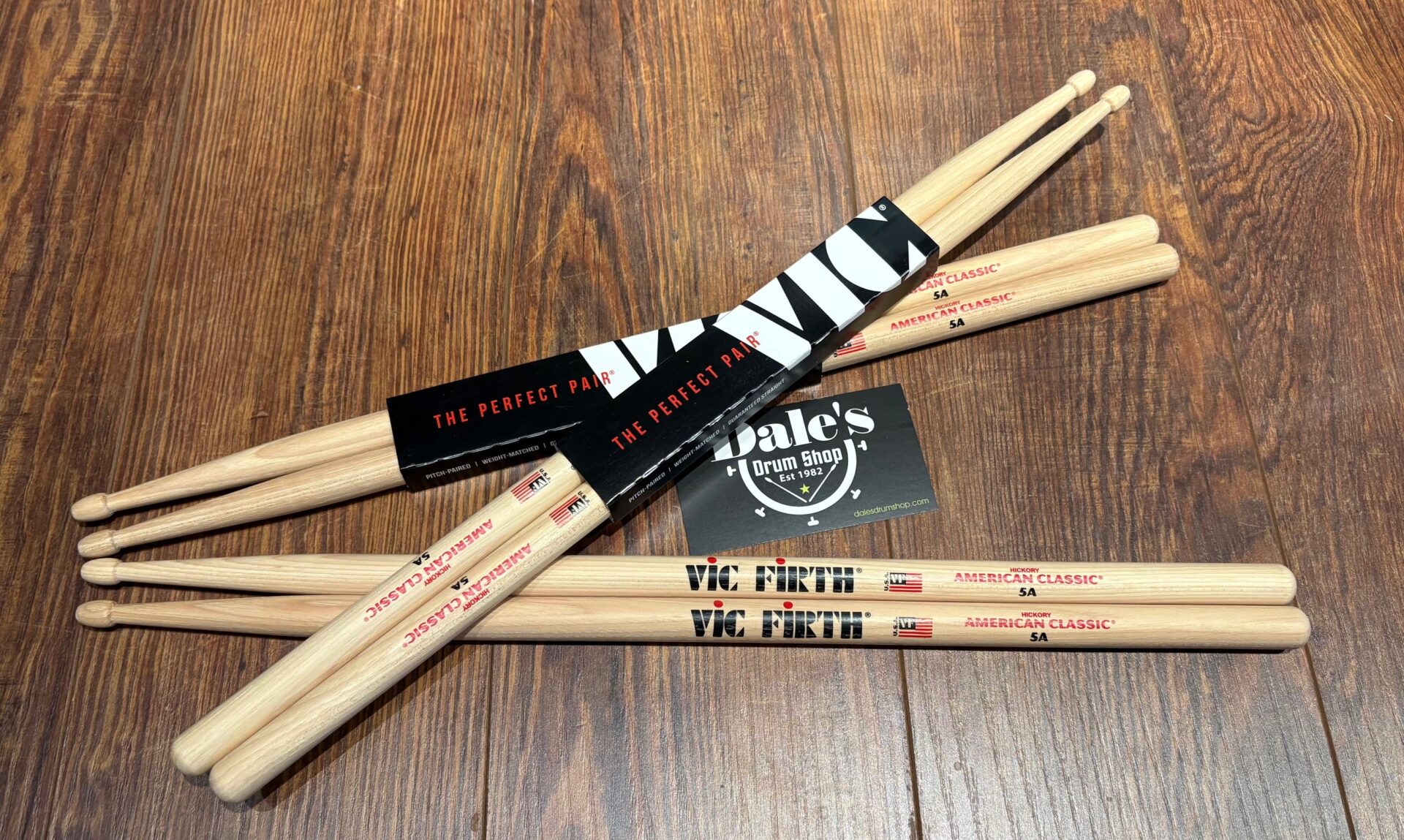 Vic Firth 5A American Classic Hickory 3-Pack Wood Tip Drumsticks