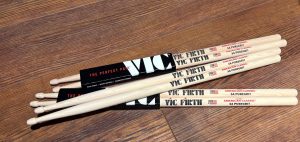 Vic Firth 5A PureGrit 3-Pack American Classic Hickory Wood Tip Drumsticks