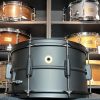 TAMA Metalworks 8x14 1mm Black Steel Snare Drum w/ Evans Black Chrome BST148BK