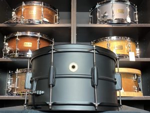 TAMA Metalworks 8x14 1mm Black Steel Snare Drum w/ Evans Black Chrome BST148BK