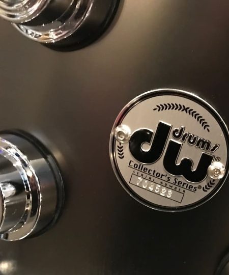 Alternative view of DW Drums new Drum Workshop 8x14" Collector's Snare Black Satin over Brass w/ Chrome