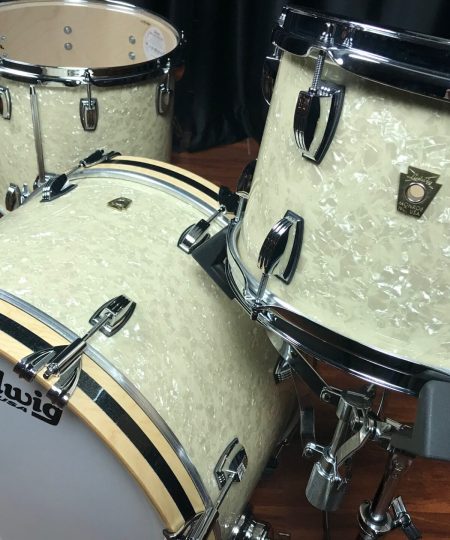 Ludwig USA Classic Maple Stingray 3pc Vintage White Marine 12, 14, 20 Kit