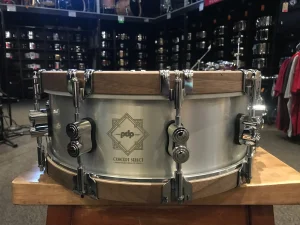 PDP Concept Select 3mm Aluminum 5x14 Snare Drum w/ Walnut hoops